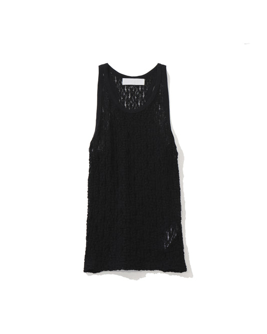 floral shirred lace tank