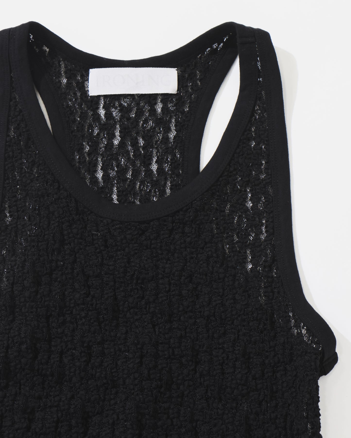 floral shirred lace tank