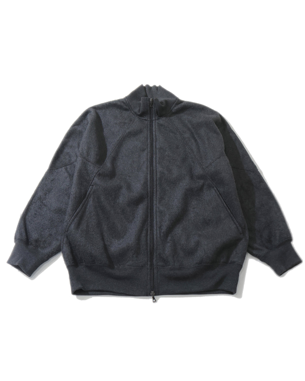 Pe/Silk Fleece Track Jacket HeatherBlack