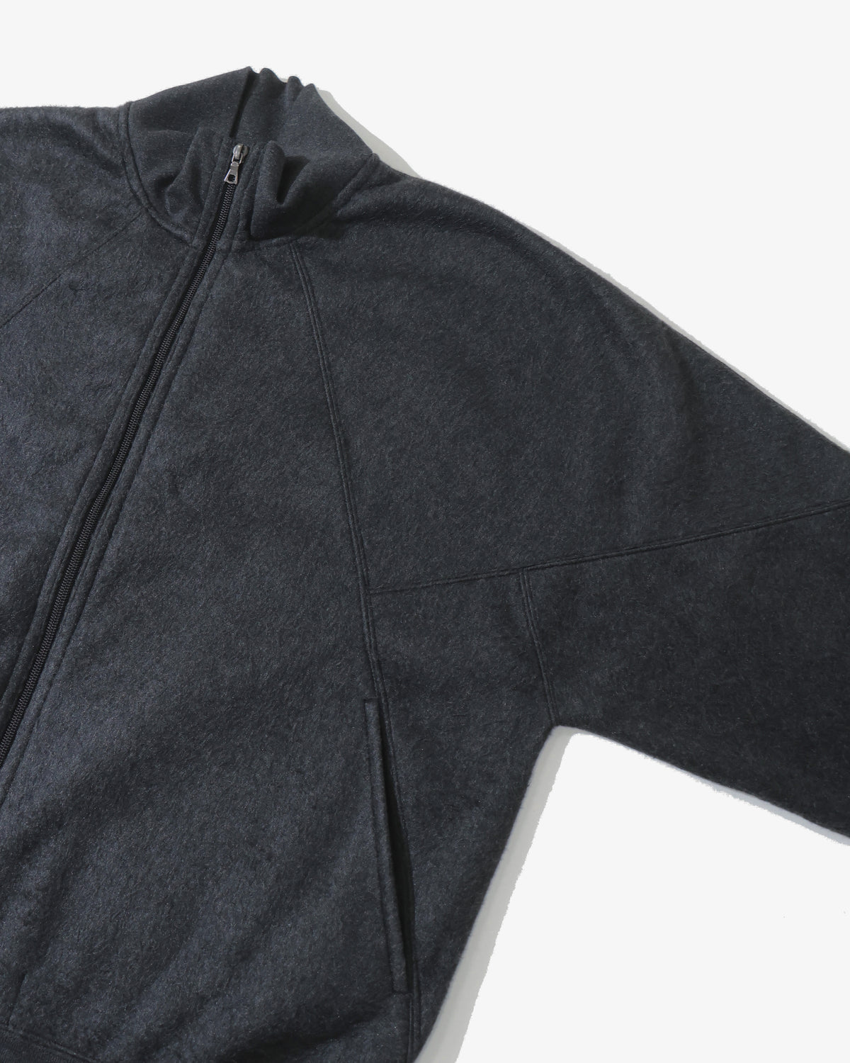 Pe/Silk Fleece Track Jacket HeatherBlack