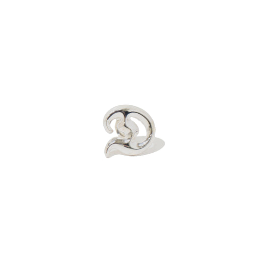 "D" Silver Earring