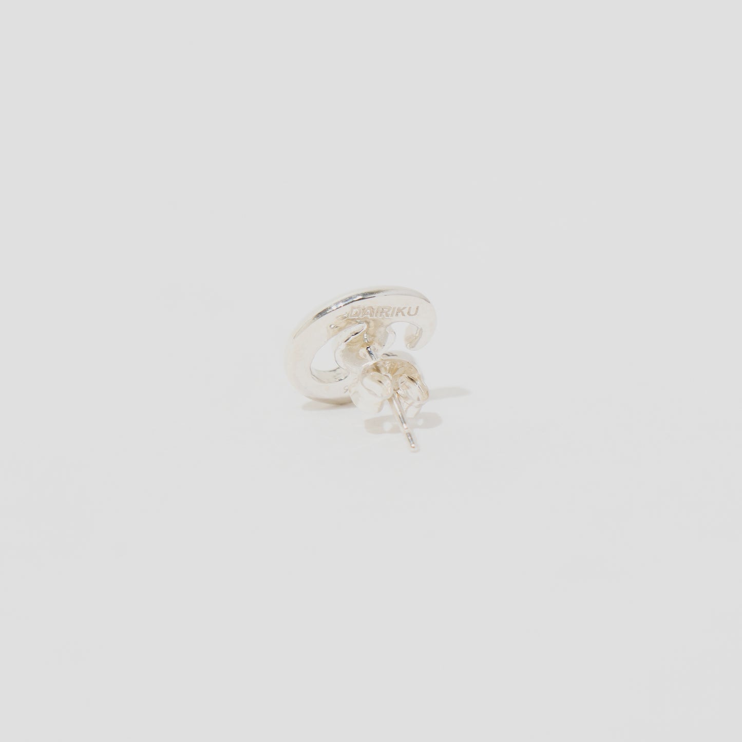 "D" Silver Earring