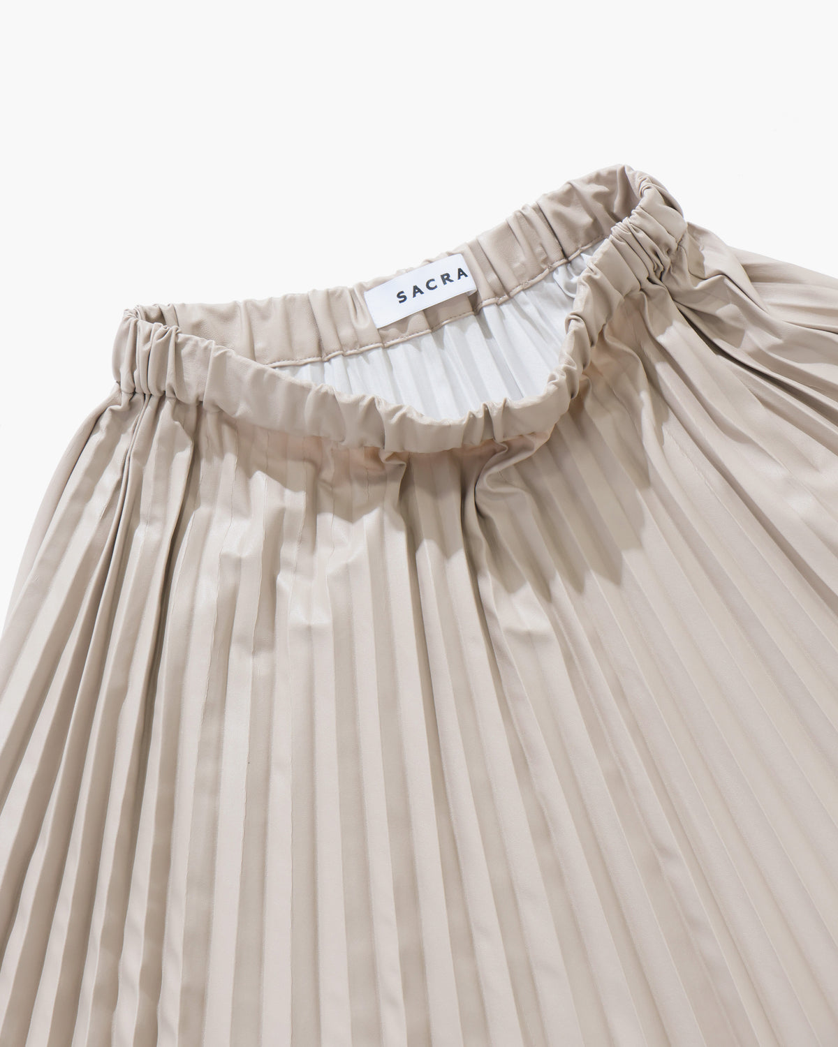 SYNTHETIC LEATHER PLEATS SKIRT