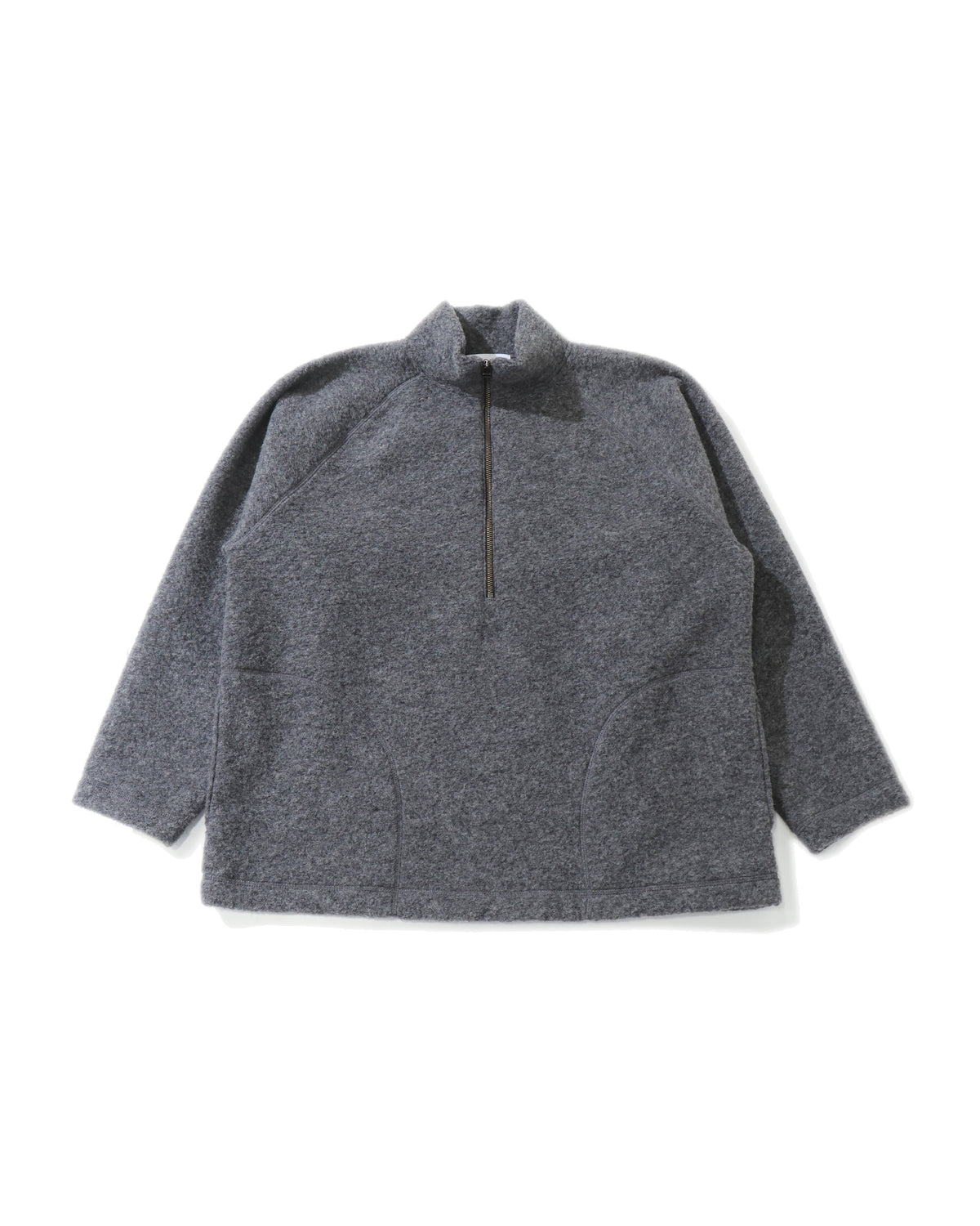 SILVER KNIT BONDING HALF-ZIP TOP