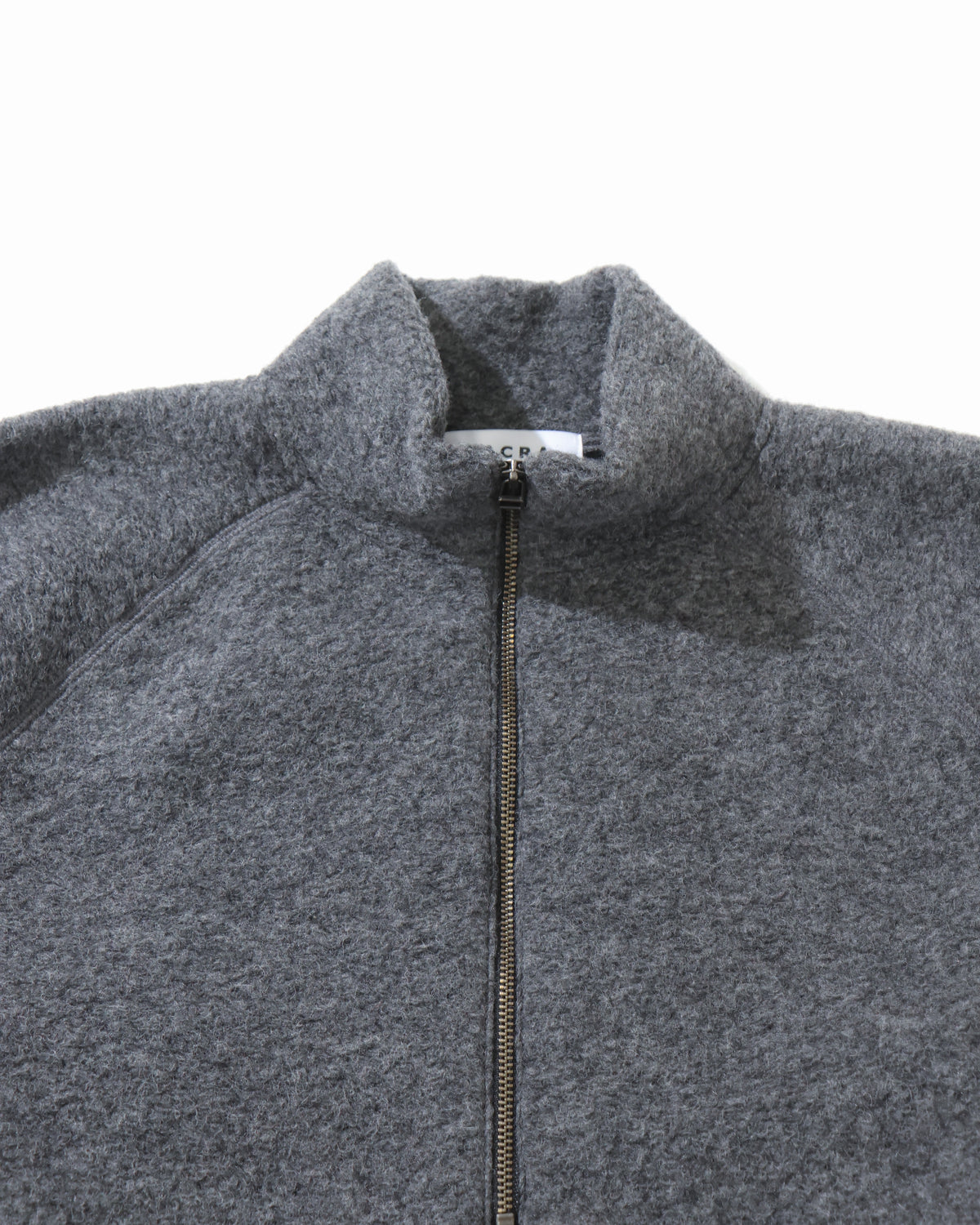 SILVER KNIT BONDING HALF-ZIP TOP