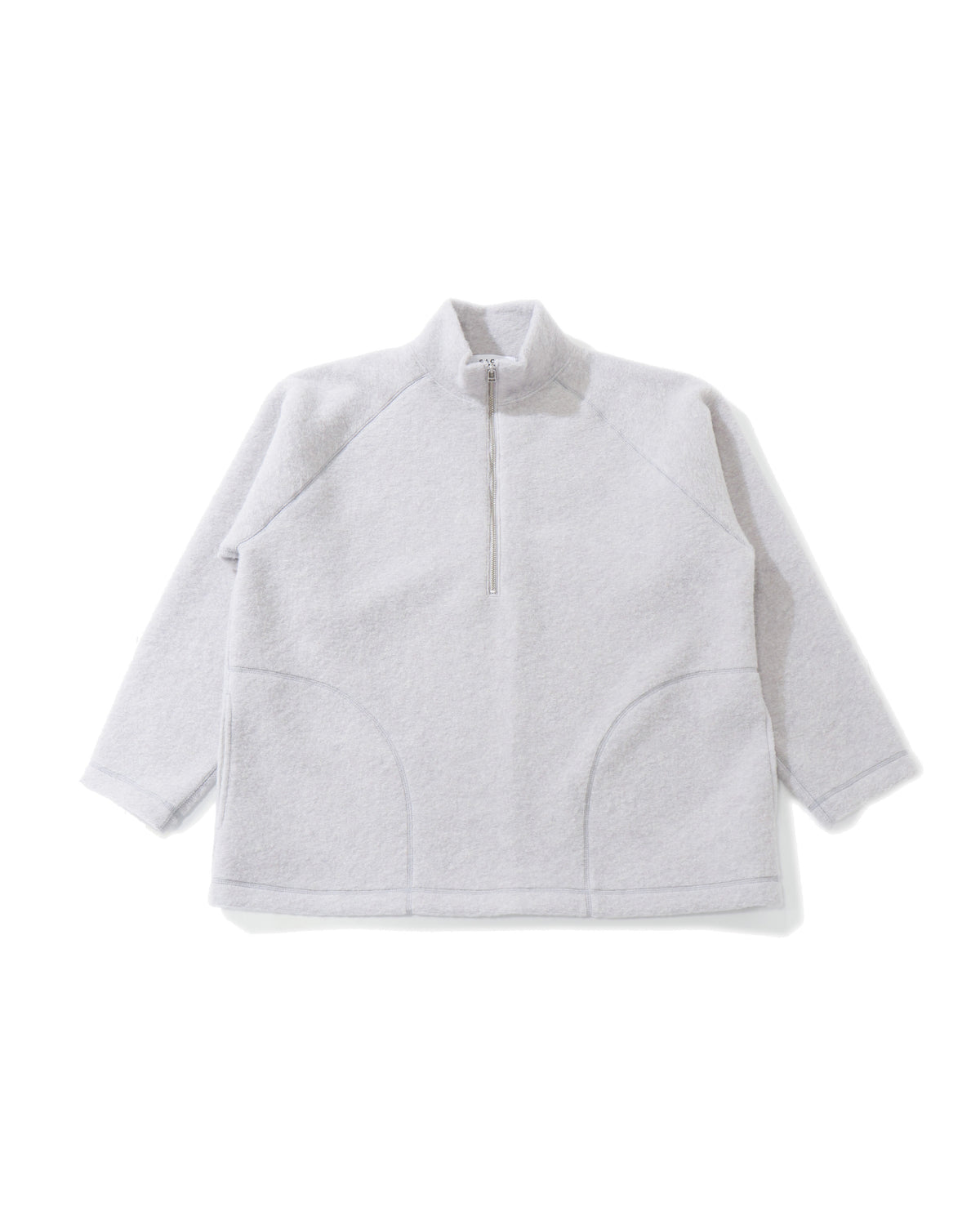 SILVER KNIT BONDING HALF-ZIP TOP