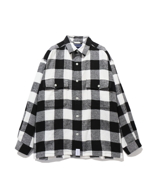 VANNING PLAID LS SHIRT  WHITE