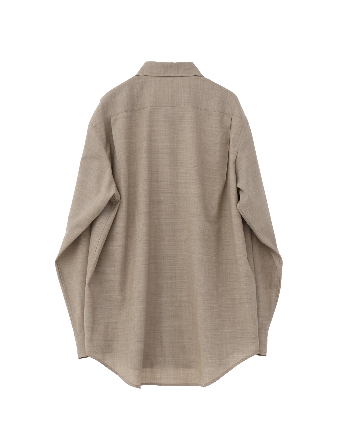 SUPER FINE TROPICAL WOOL SHIRT TOP LIGHT BROWN