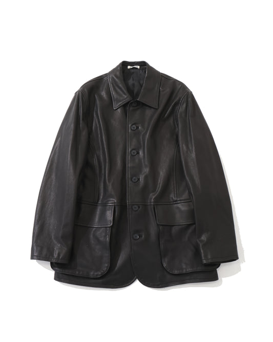 TEXTURED LAMB LEATHER BLOUSON BLACK