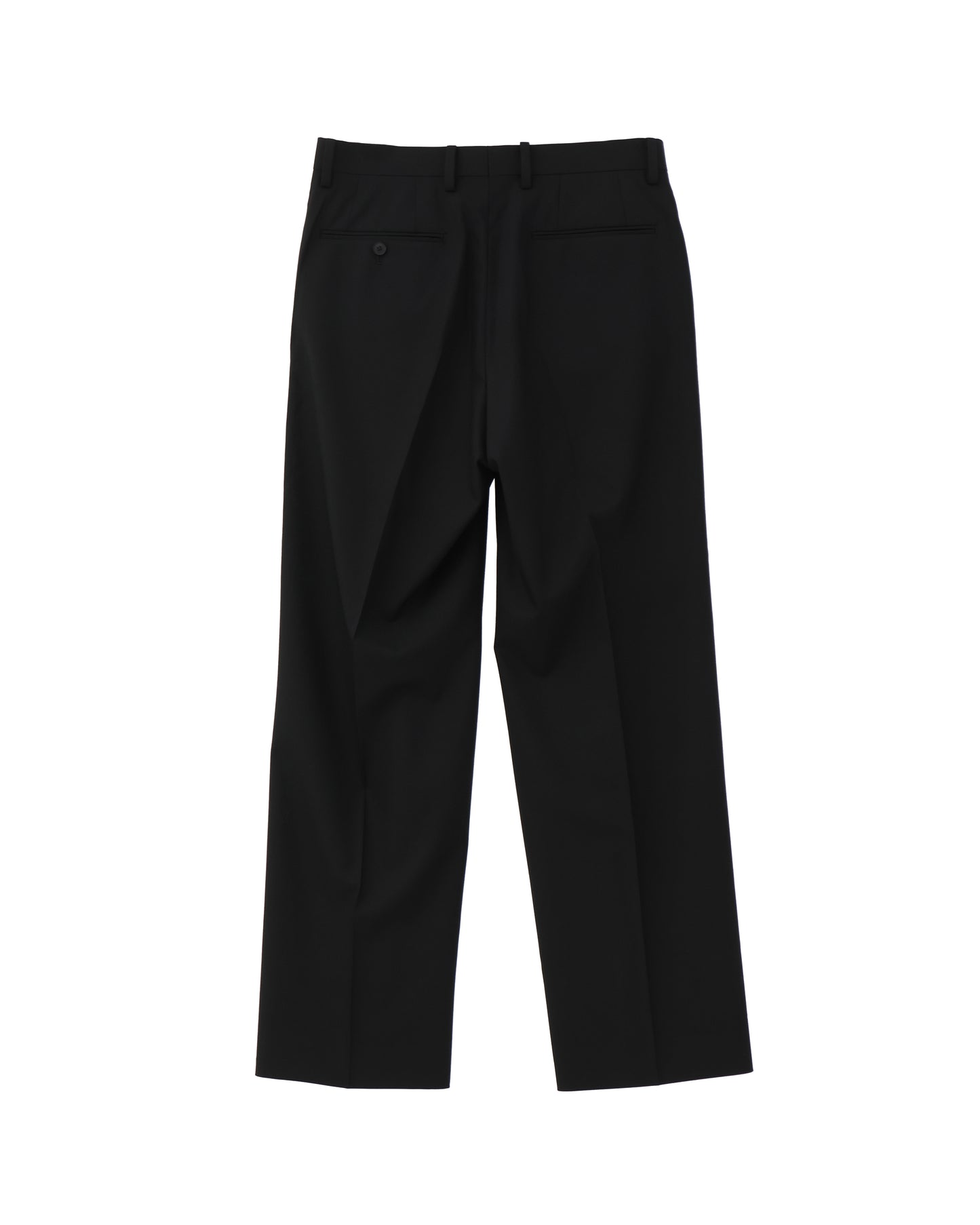 SUPER FINE TROPICAL WOOL TWO-TUCK SLACKS BLACK