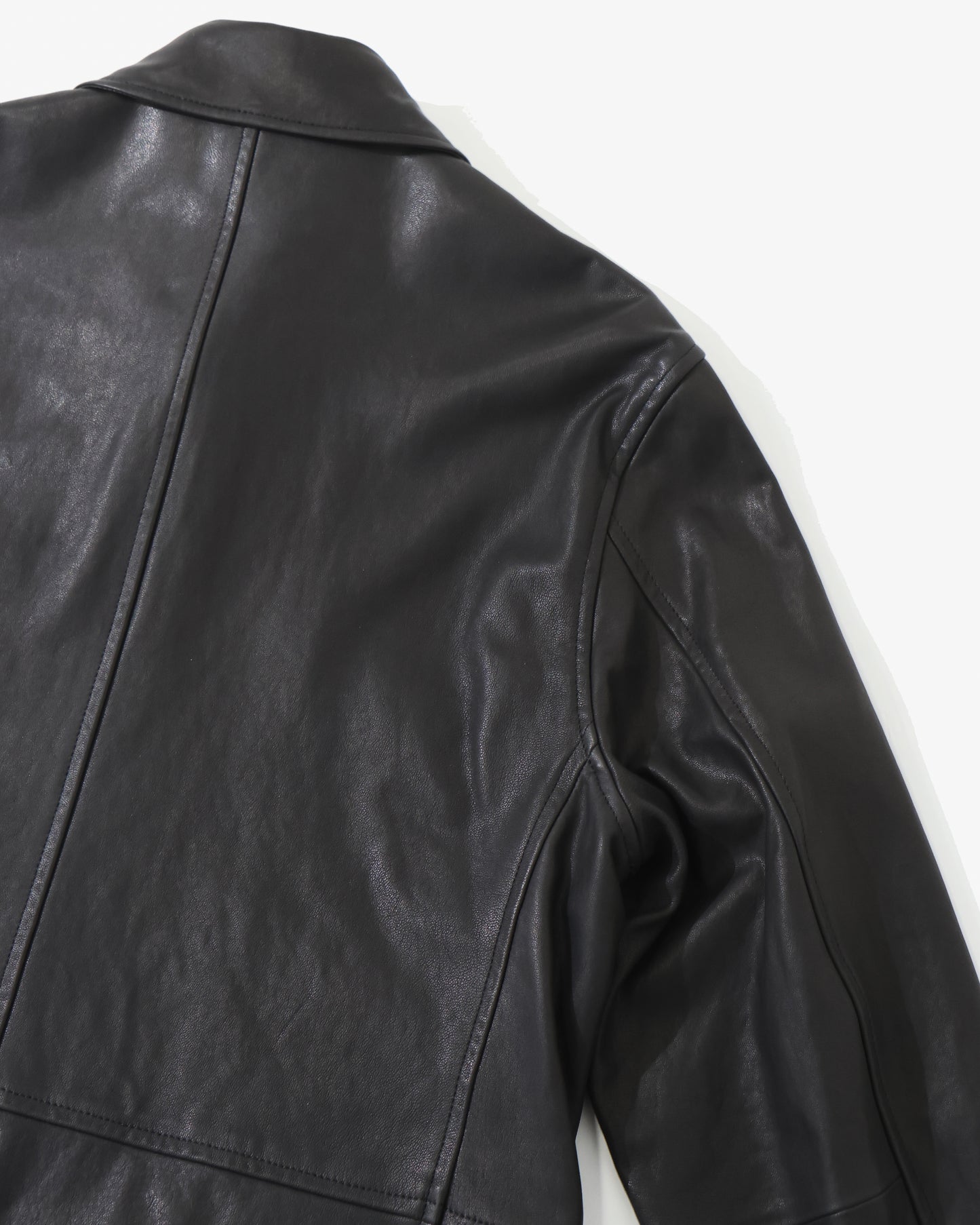 TEXTURED LAMB LEATHER BLOUSON BLACK