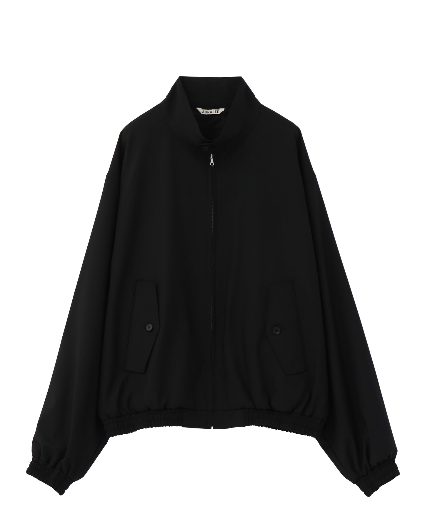 SUPER FINE TROPICAL WOOL ZIP BLOUSON BLACK