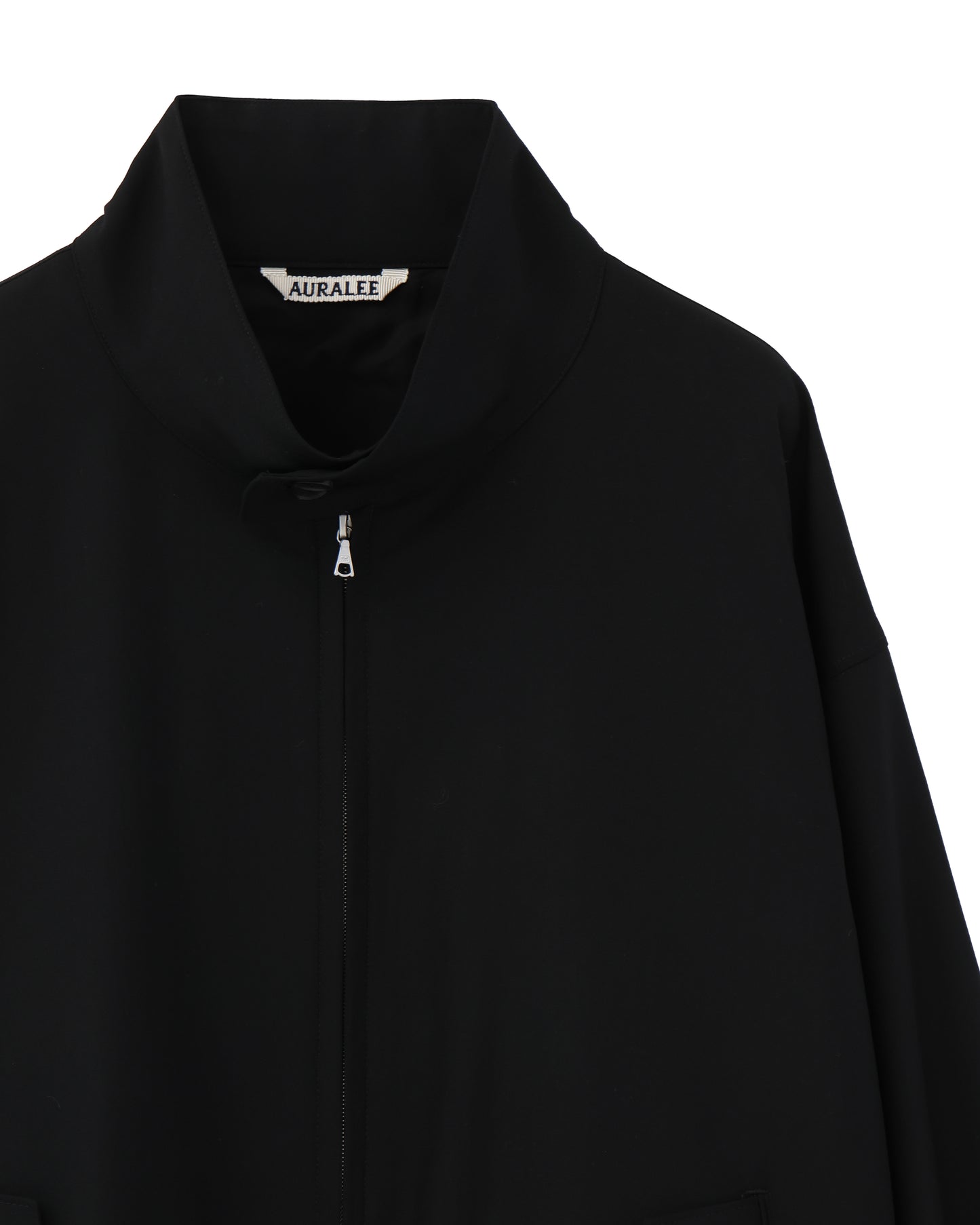 SUPER FINE TROPICAL WOOL ZIP BLOUSON BLACK