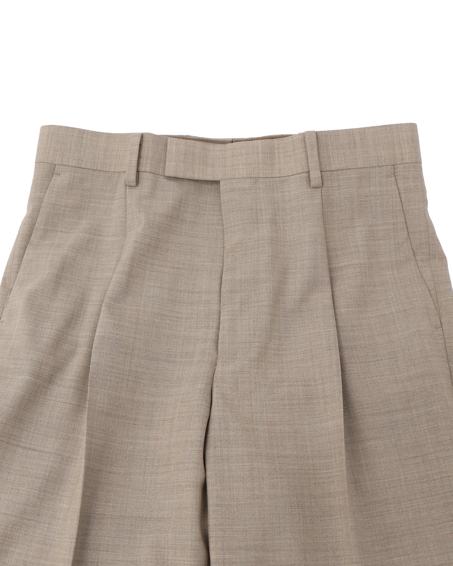 SUPER FINE TROPICAL WOOL SLACKS TOP LIGHT BROWN