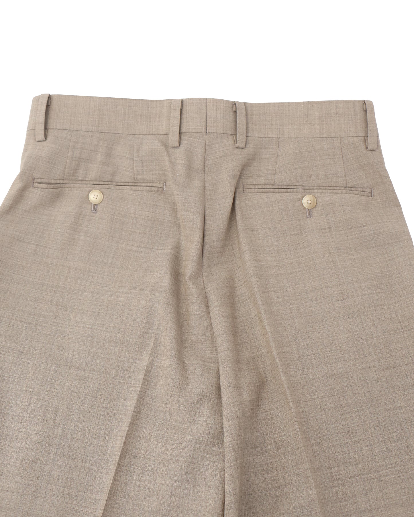 SUPER FINE TROPICAL WOOL SLACKS TOP LIGHT BROWN