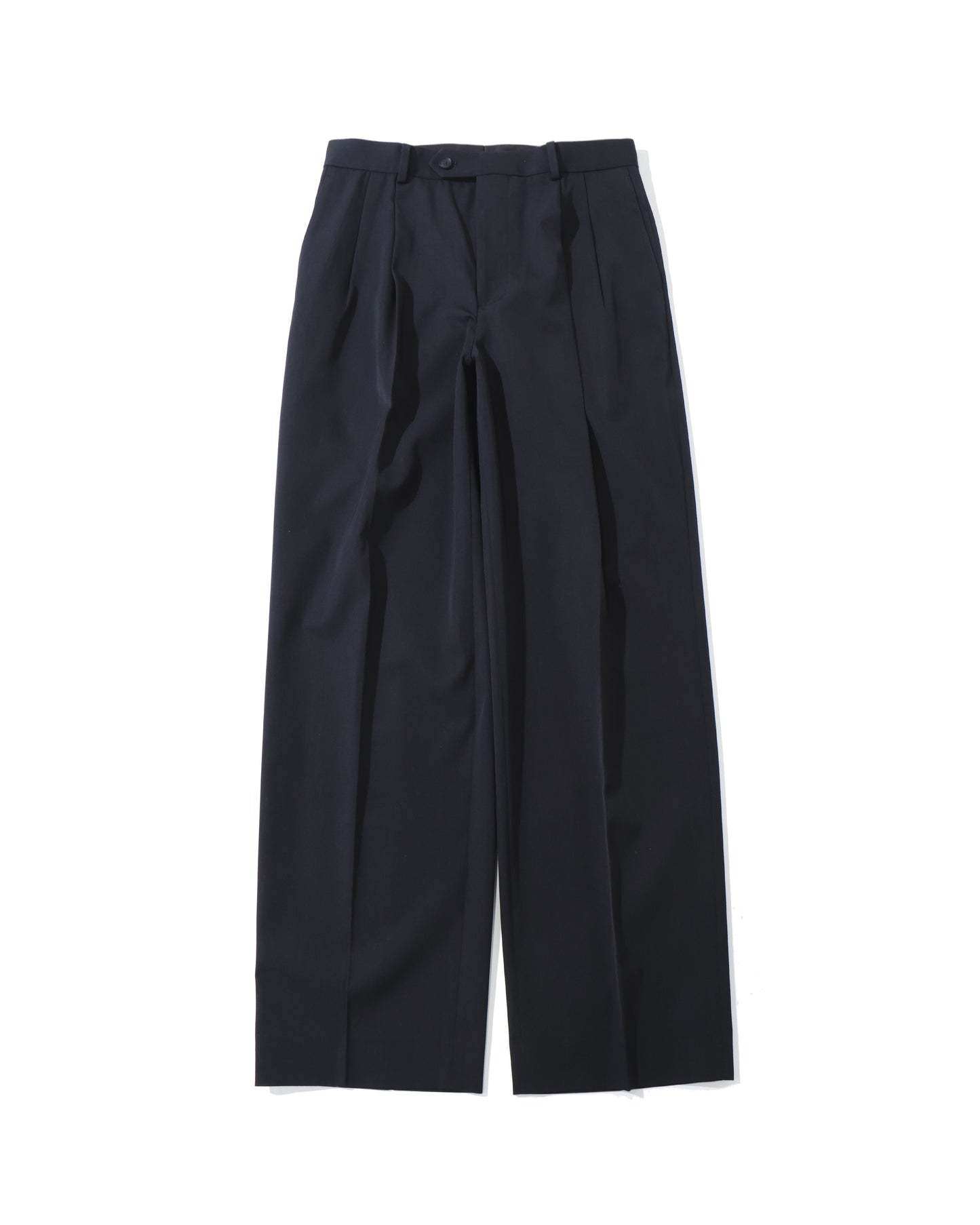 LIGHT WOOL MAX GABARDINE TWO-TUCK SLACKS TOP BLACK