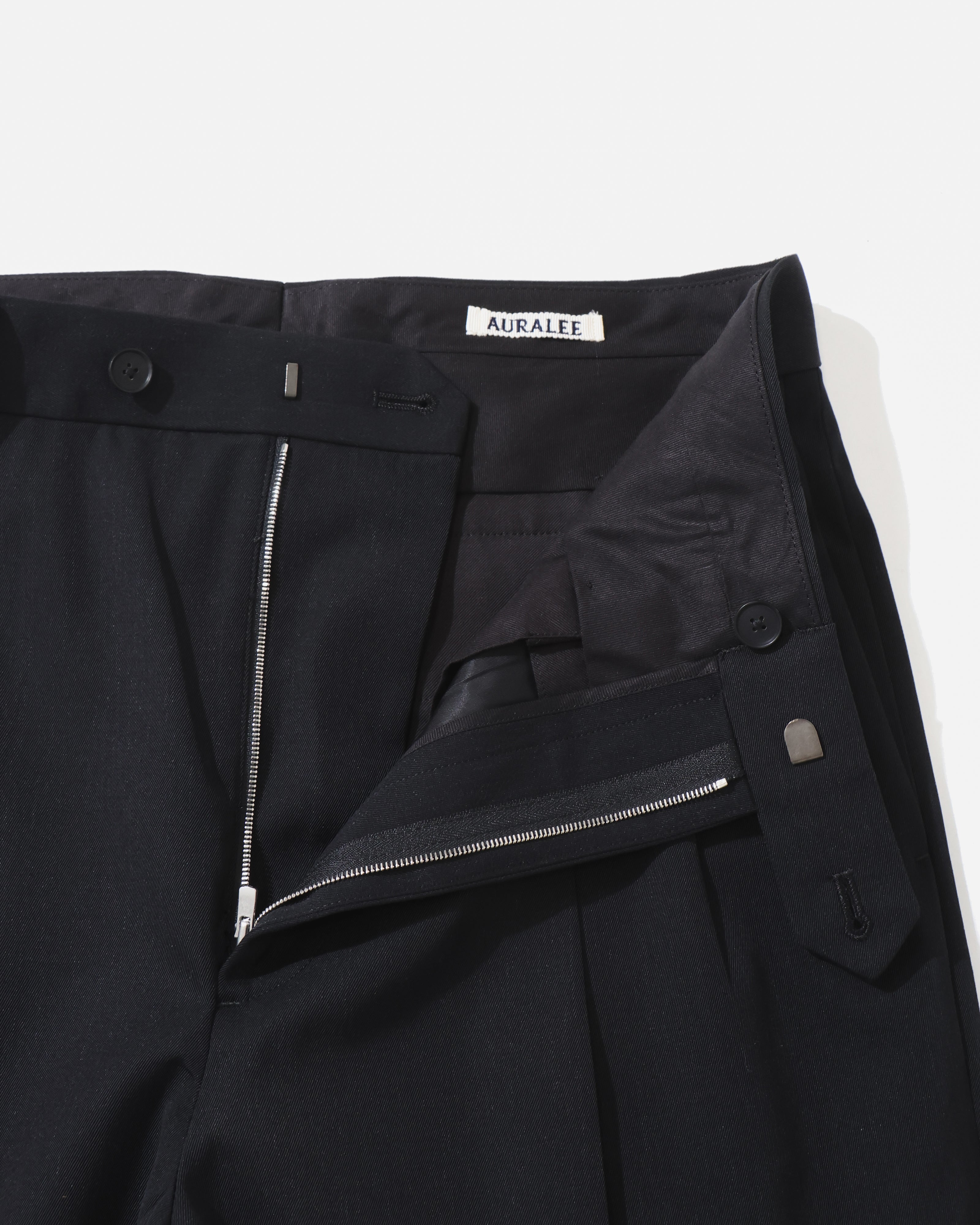 LIGHT WOOL MAX GABARDINE TWO-TUCK SLACKS TOP BLACK – TIME AFTER TIME