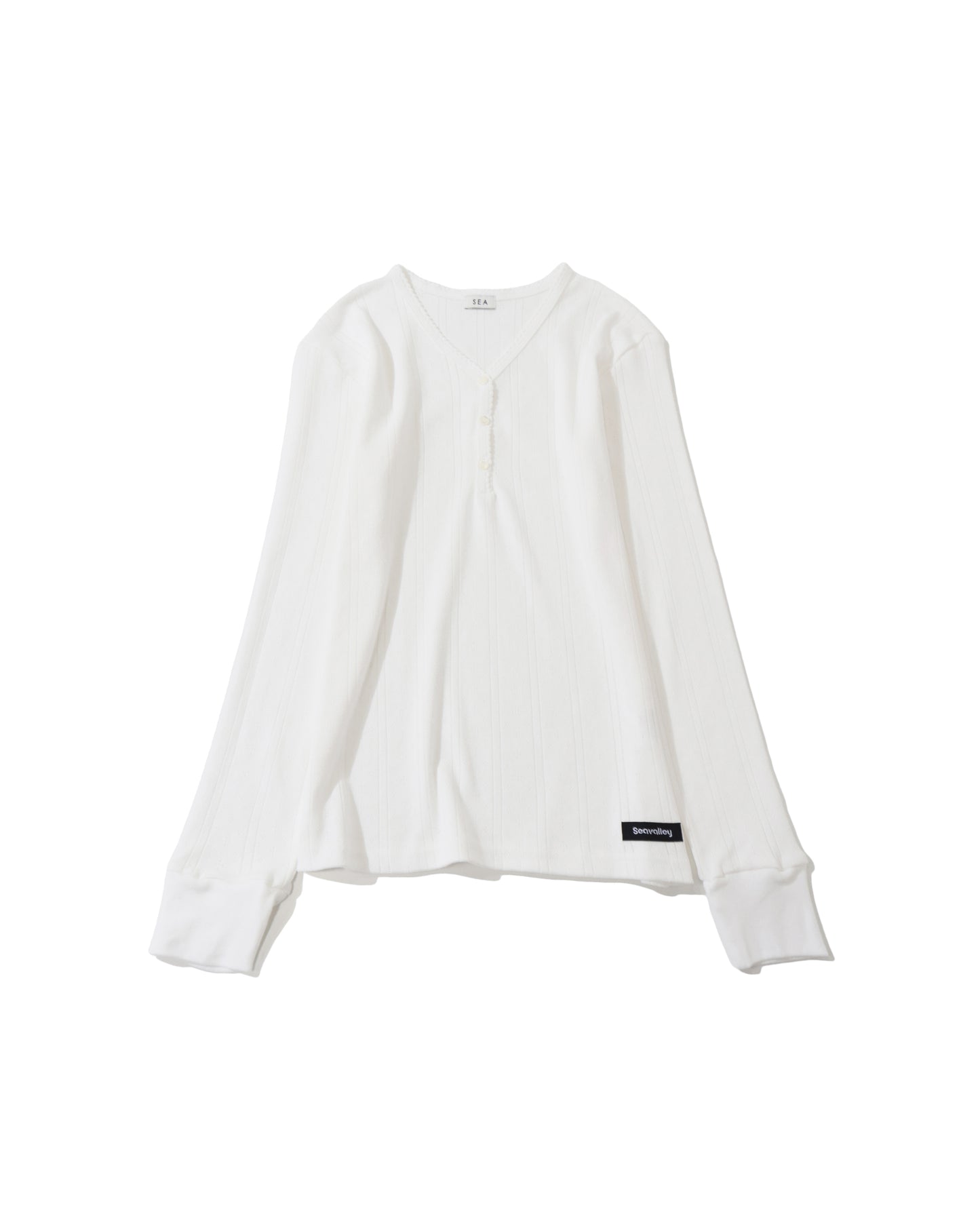 アイレット リブ Vネック ヘンリー L/S TEE