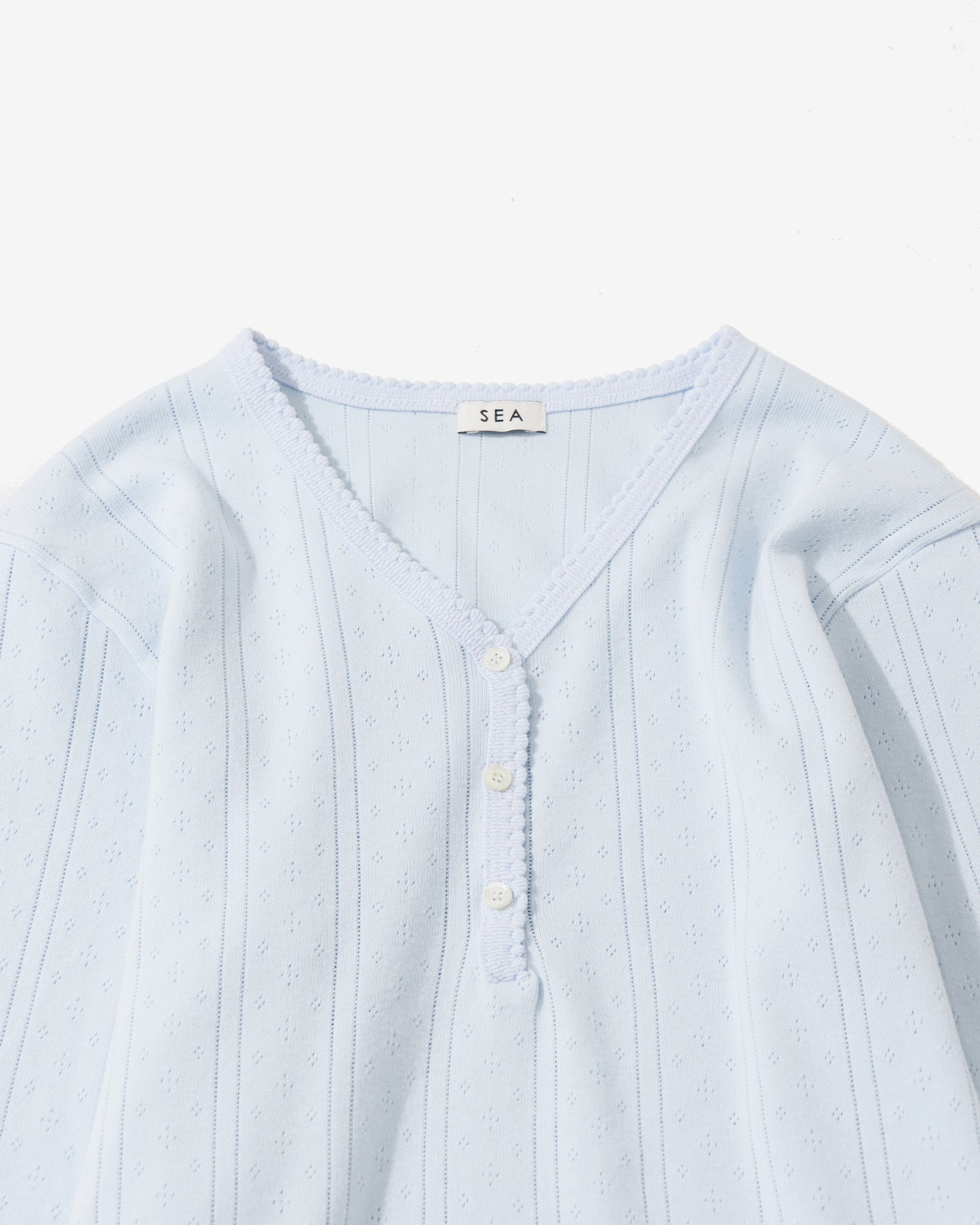 アイレット リブ Vネック ヘンリー L/S TEE