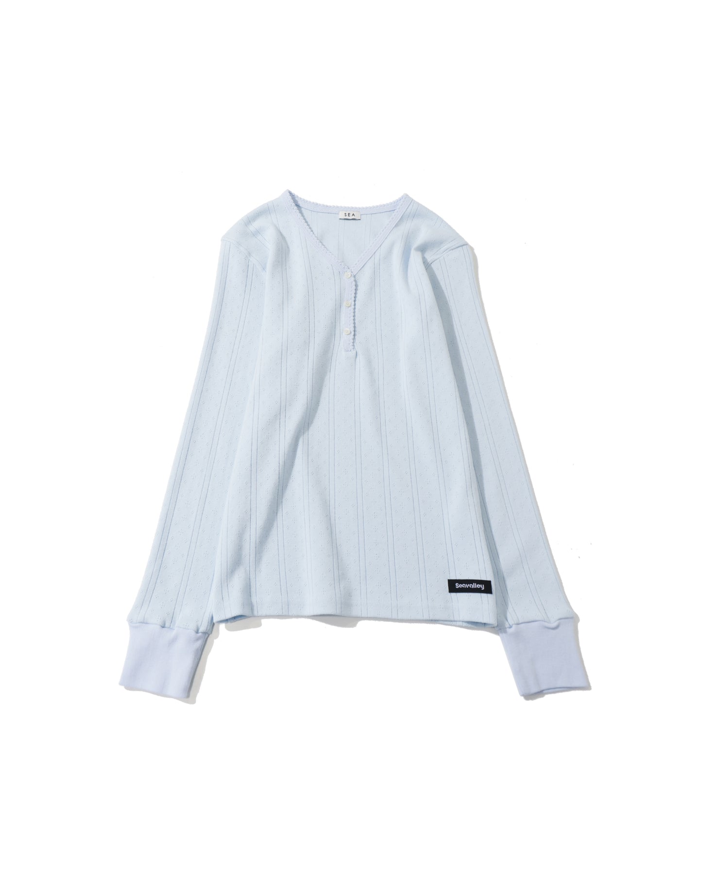 アイレット リブ Vネック ヘンリー L/S TEE