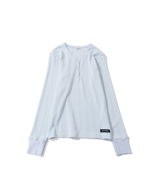 アイレット リブ Vネック ヘンリー L/S TEE