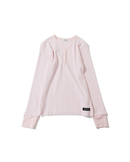 アイレット リブ Vネック ヘンリー L/S TEE