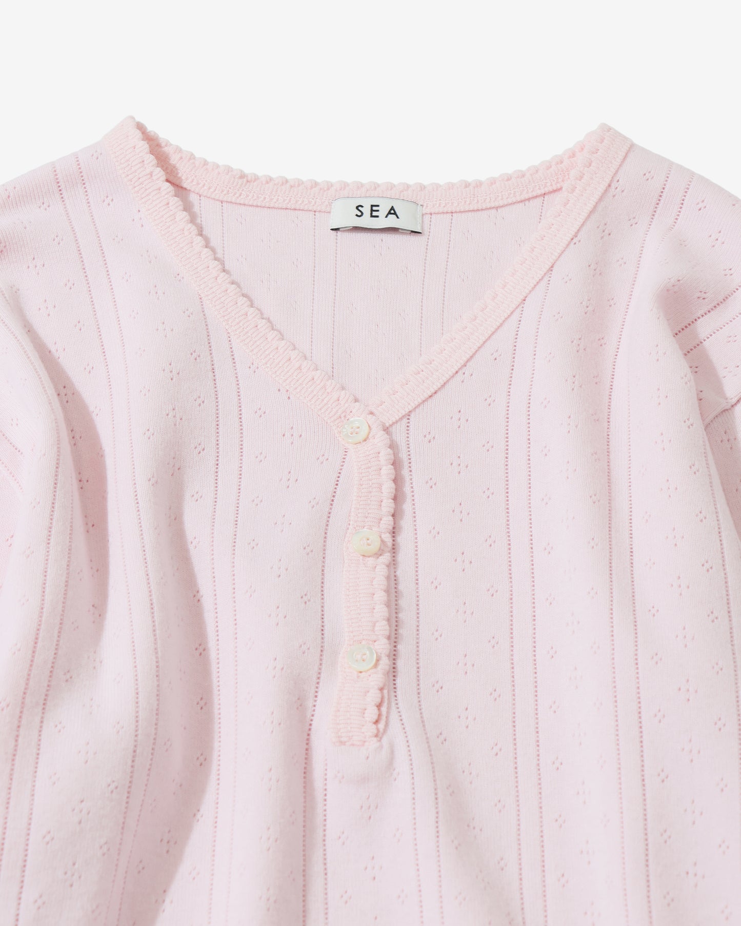 アイレット リブ Vネック ヘンリー L/S TEE