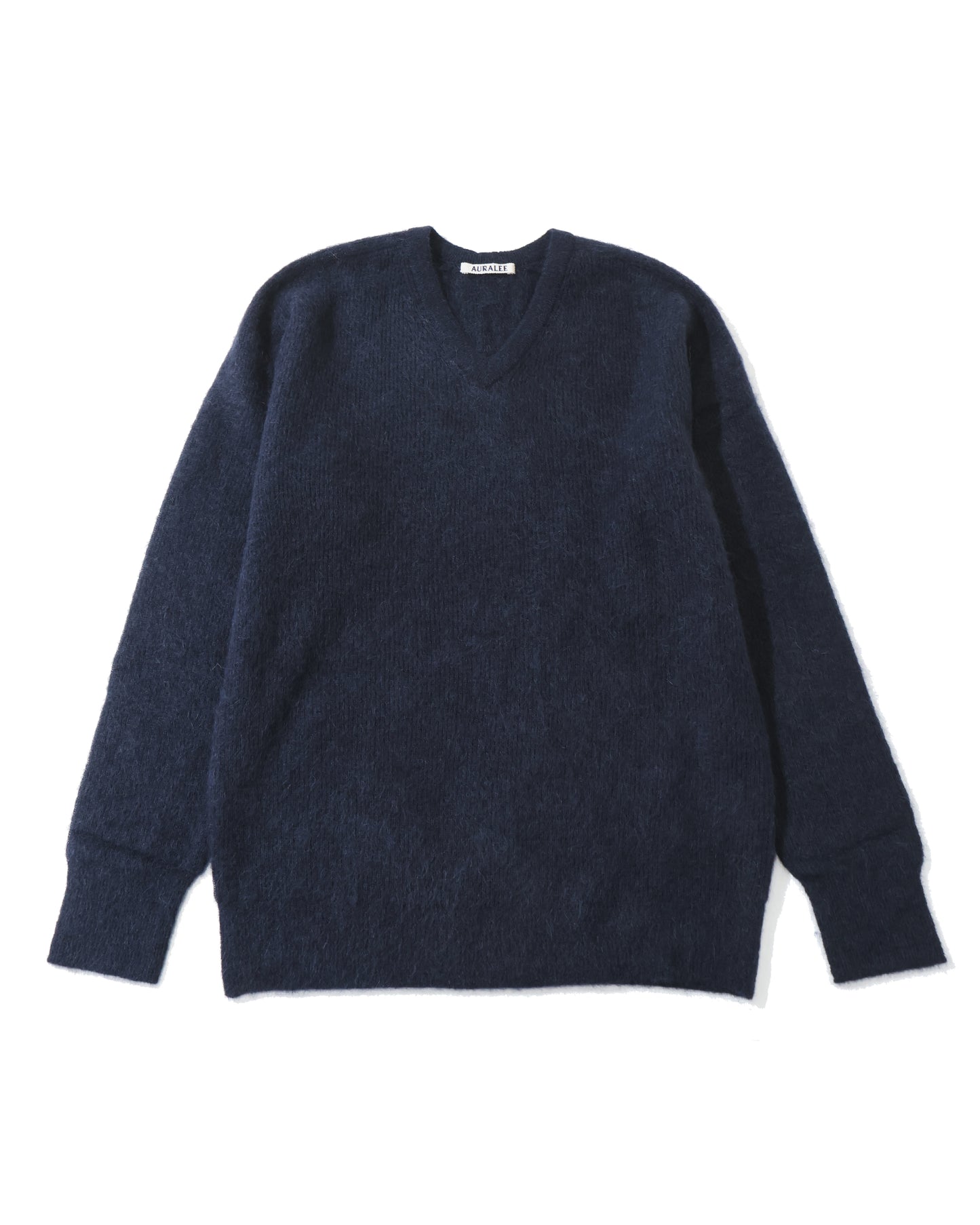 BABY SURI ALPACA SHEER KNIT V-NECK P/O NAVY