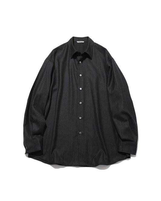 SUPER LIGHT WOOL SHIRT TOP CHARCOAL