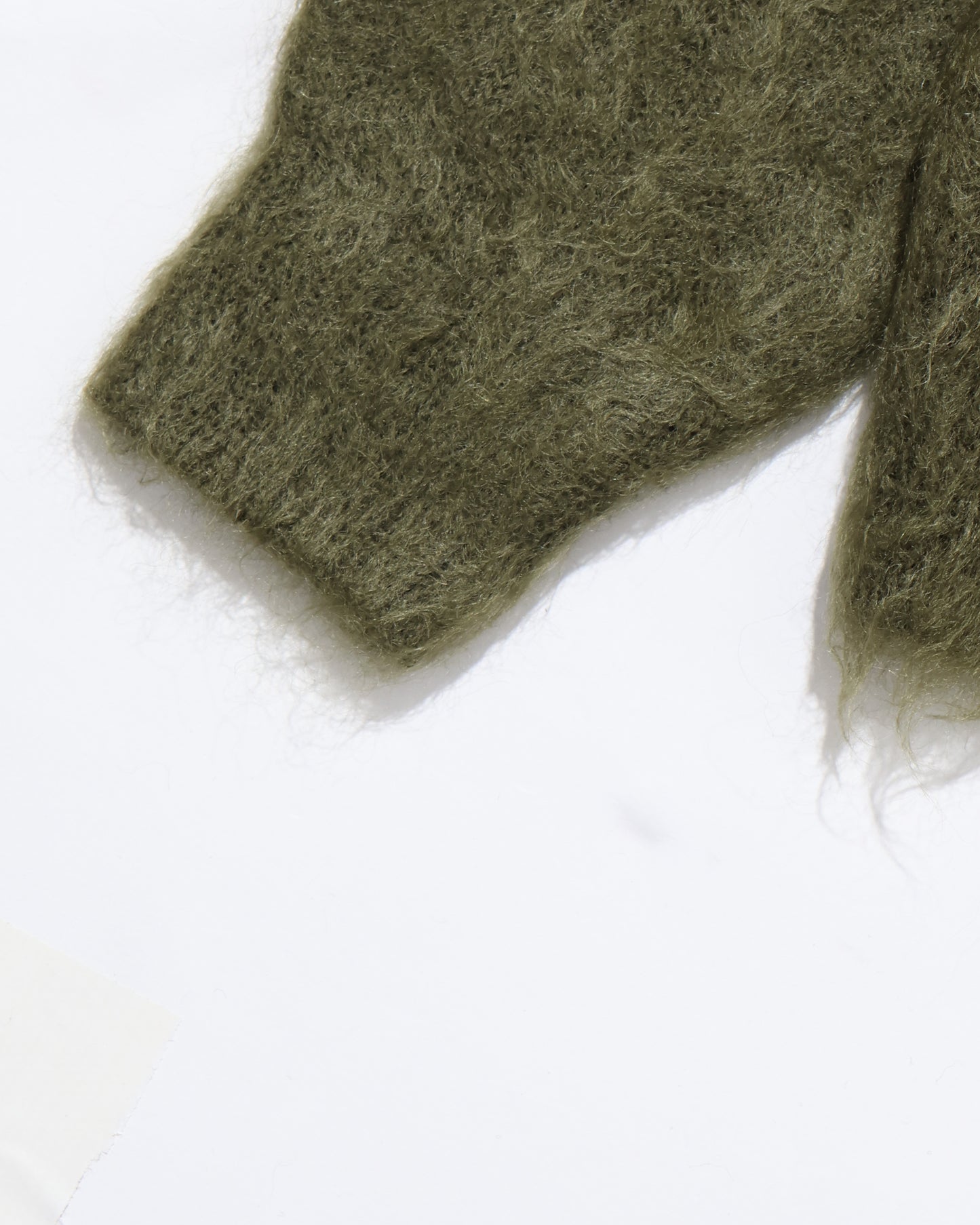BRUSHED SUPER KID MOHAIR KNIT POLO OLIVE