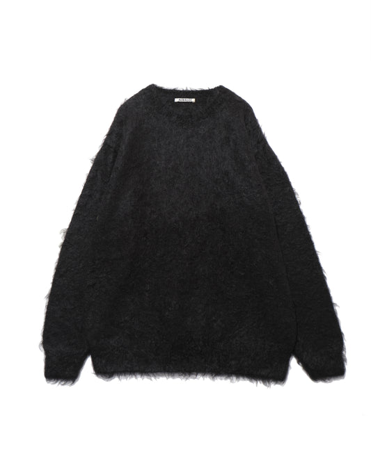 BRUSHED SUPER KID MOHAIR KNIT P/O INK BLACK