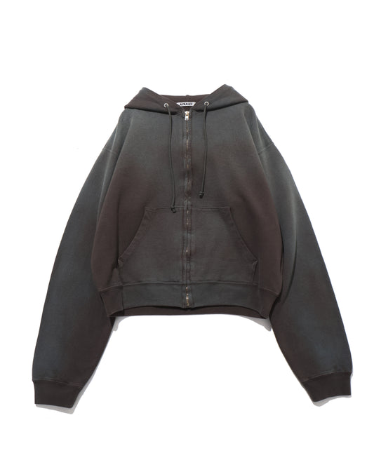 PRODUCT DYED PIMA LIGHT SWEAT ZIP PARKA INK BLACK