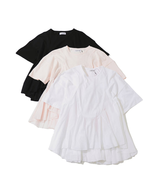 ペプラムラッフルTシャツ