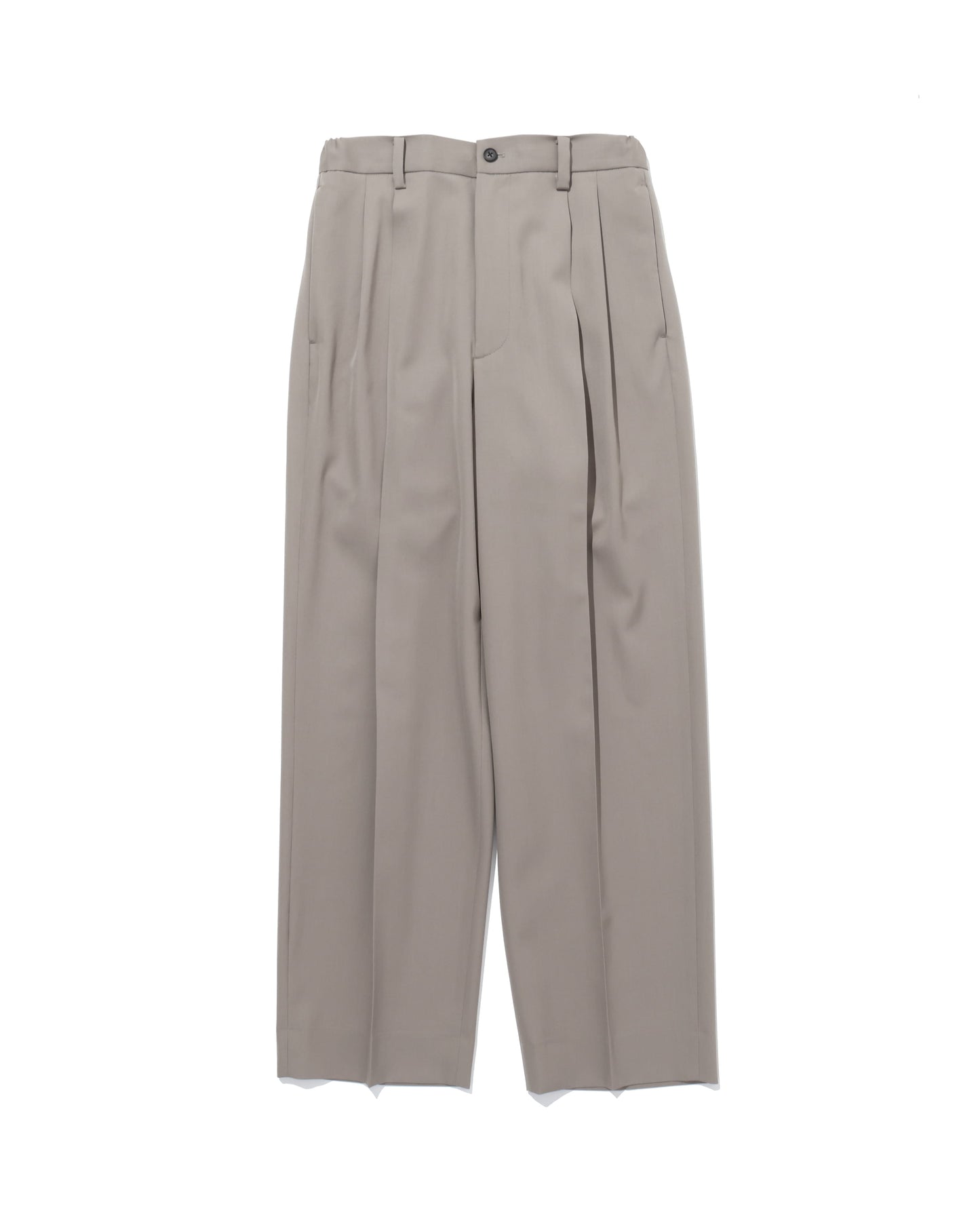 TWO TUCK EASY TROUSERS  TAUPE BEIGE