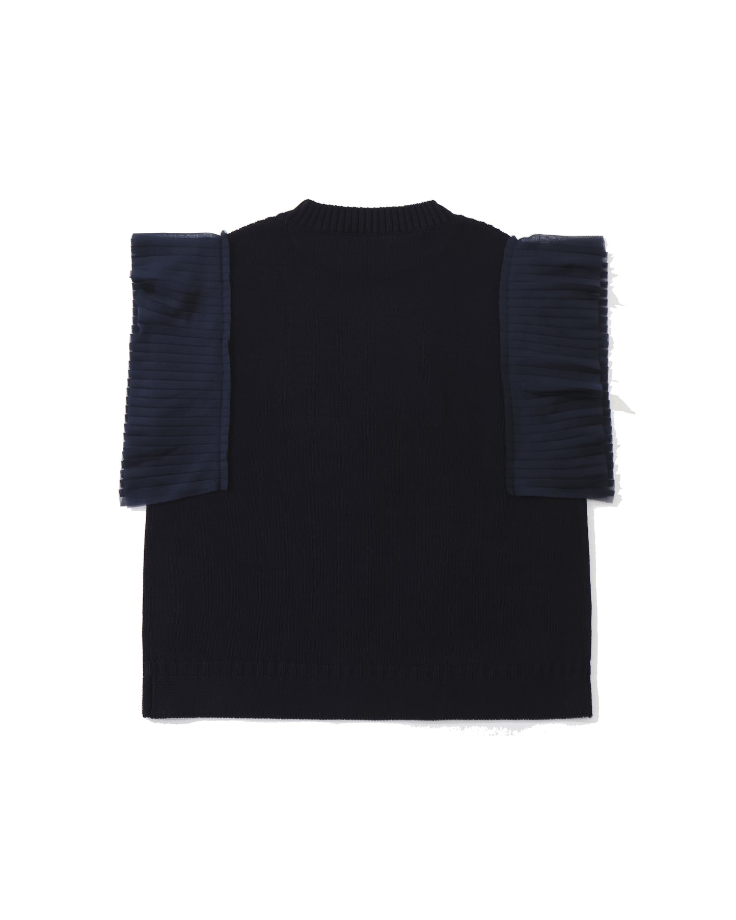 SLEEVELESS PLEATED GUERNSEY KNIT 11424