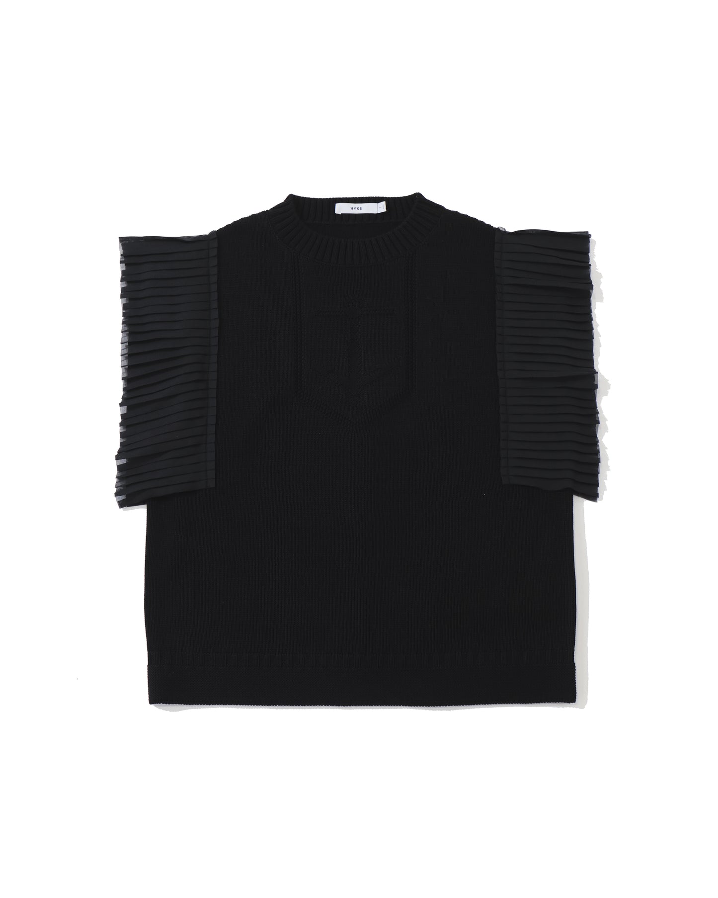 SLEEVELESS PLEATED GUERNSEY KNIT 11424