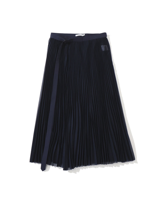 SHEER PLEATED WRAP DRESS 16254