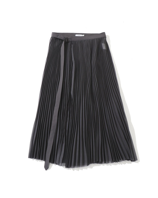 SHEER PLEATED WRAP DRESS 16254