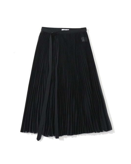 SHEER PLEATED WRAP DRESS 16254