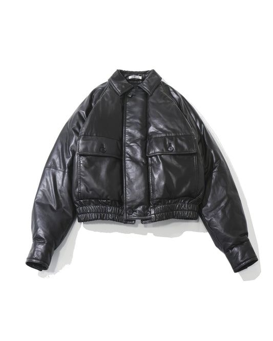 FINE CALF LEATHER DOWN BLOUSON