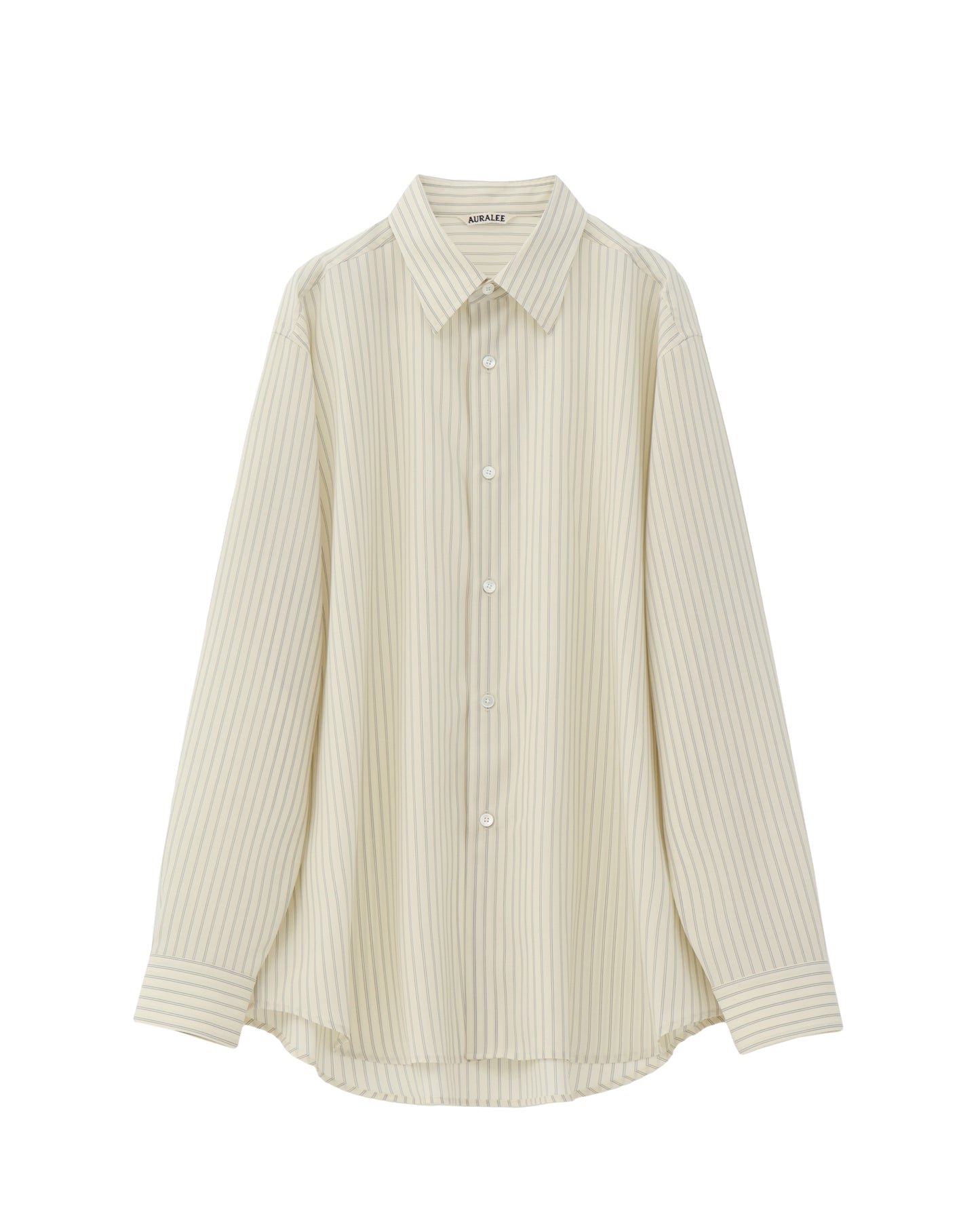 SUPER FINE WOOL STRIPE SHIRT IVORY STRIPE