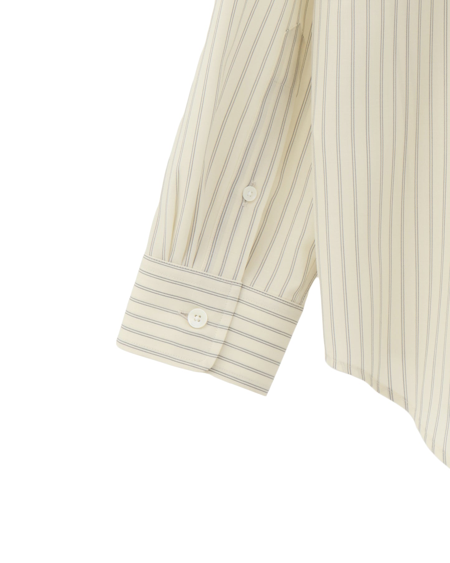 SUPER FINE WOOL STRIPE SHIRT IVORY STRIPE