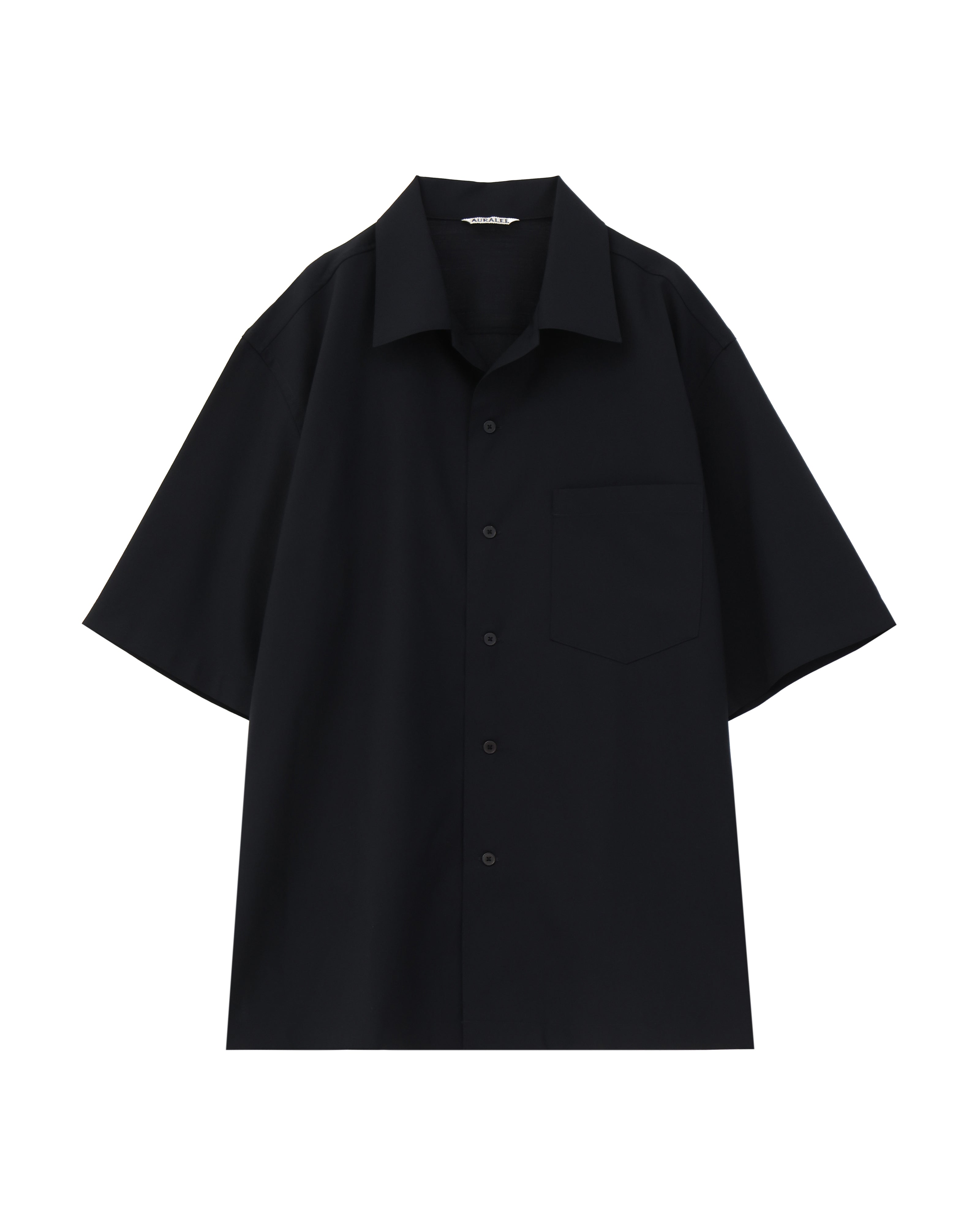【AURALEE】OPEN COLLAR HALF SLEEVED SHIRT Auralee Super Fine Tropical Wool Open Collar Half Sleeved
