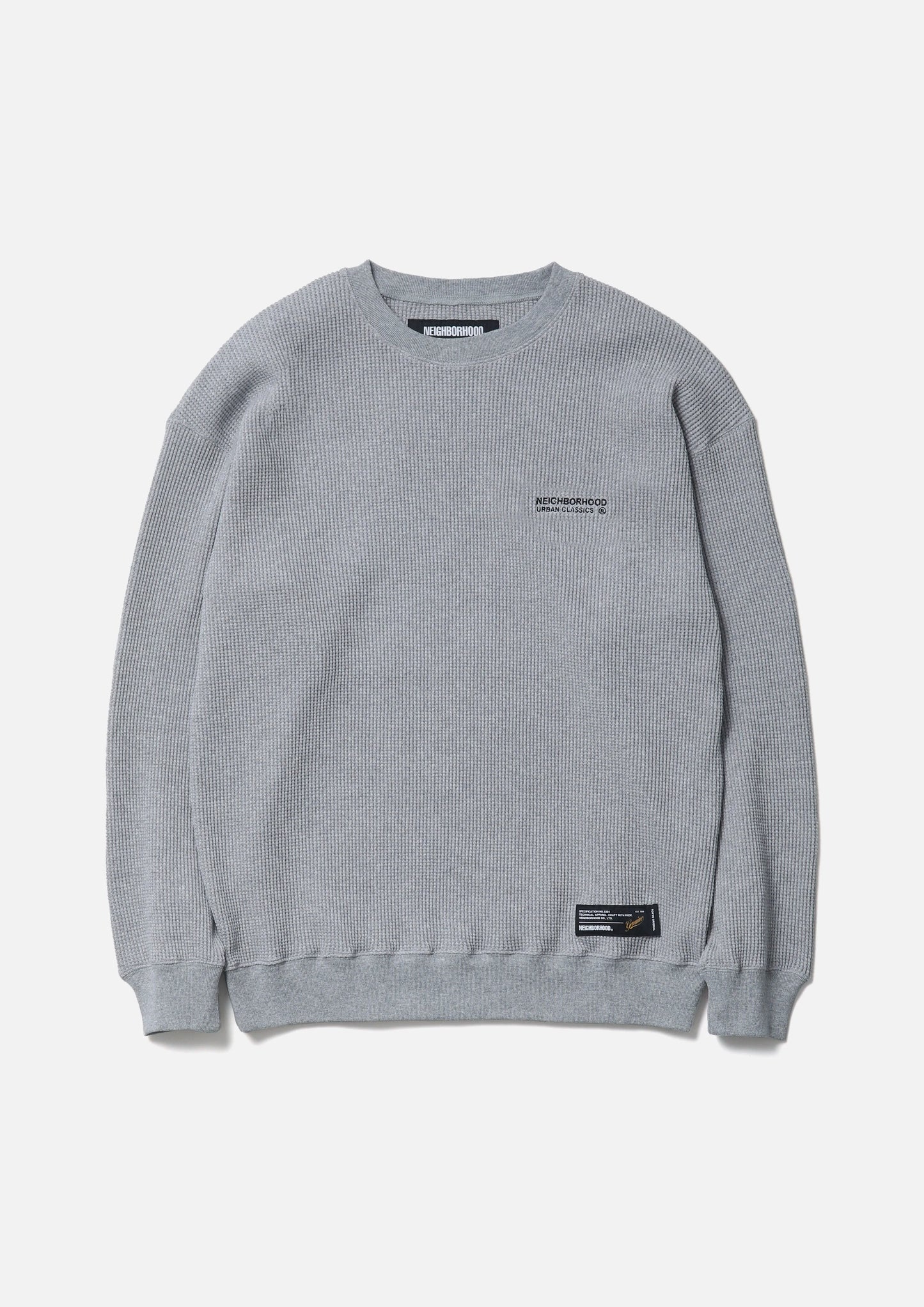 WAFFLE FABRIC CREWNECK LS-1