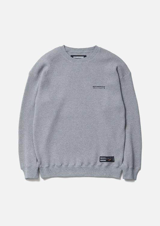 WAFFLE FABRIC CREWNECK LS-1