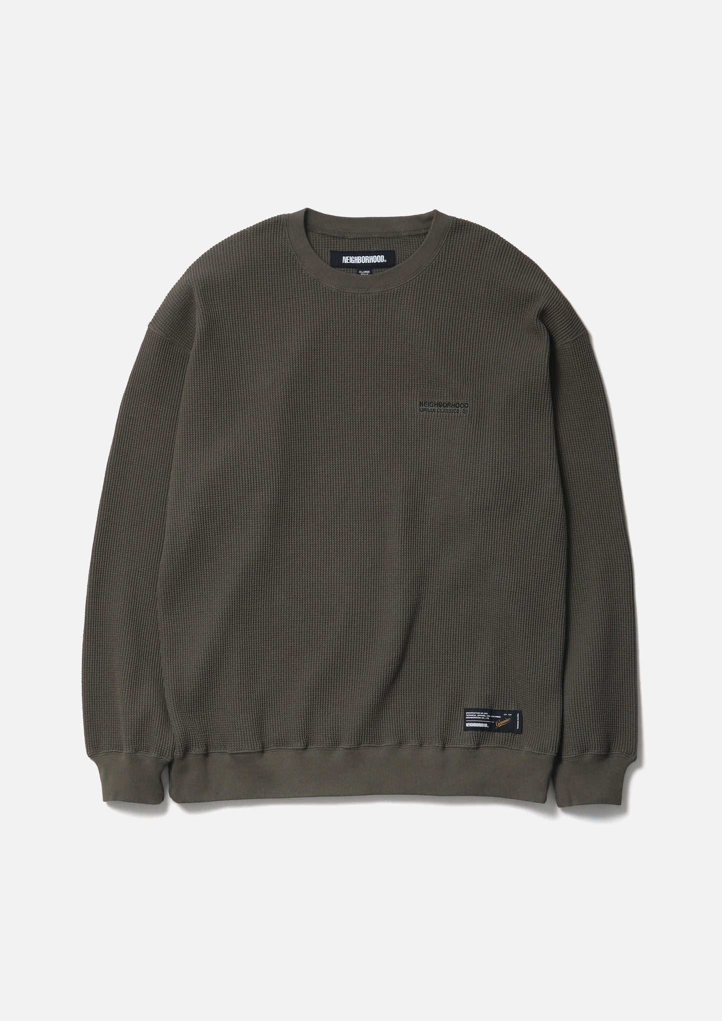 WAFFLE FABRIC CREWNECK LS-1