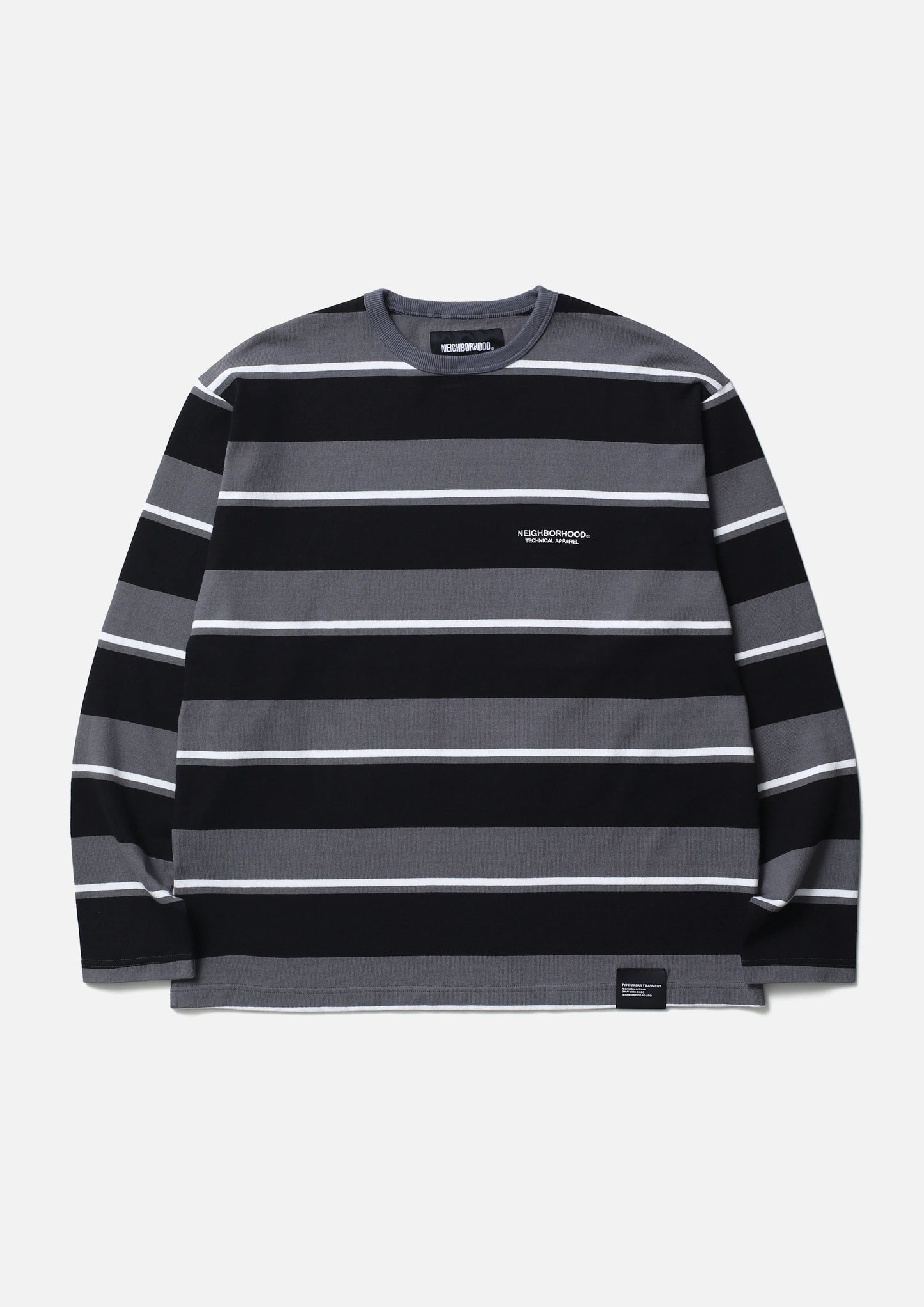 BORDER CREW NECK LS