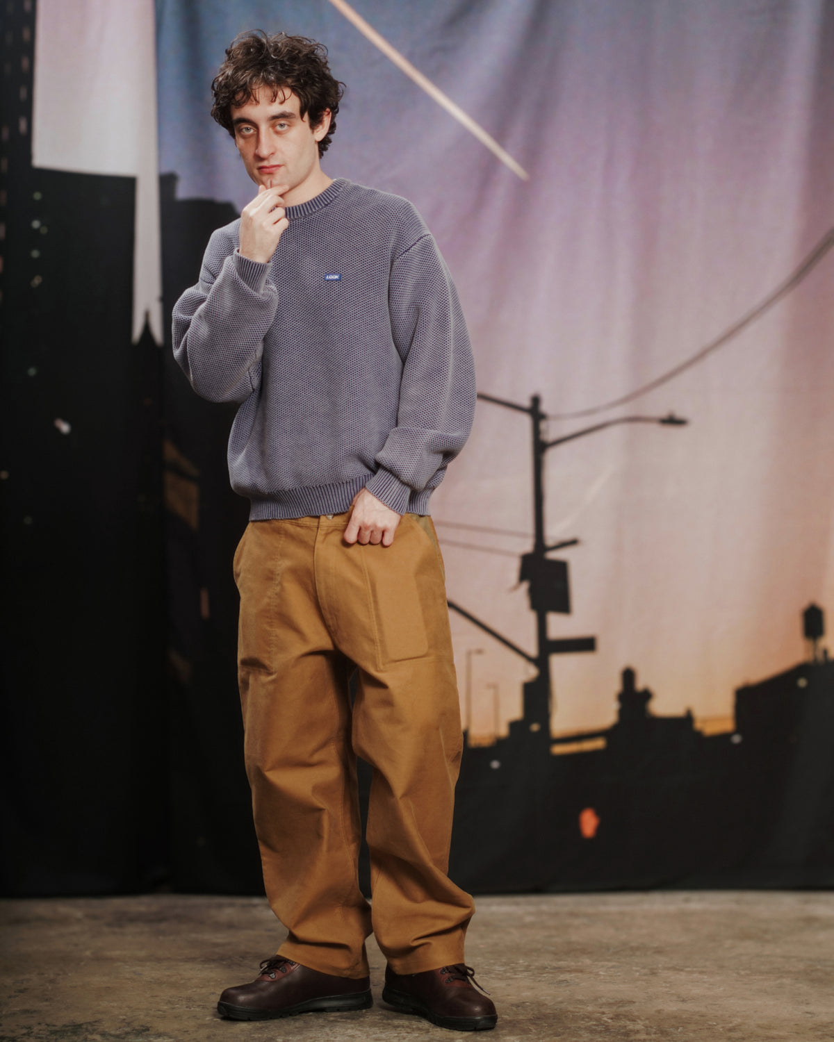 WAFFLE KNIT CREW