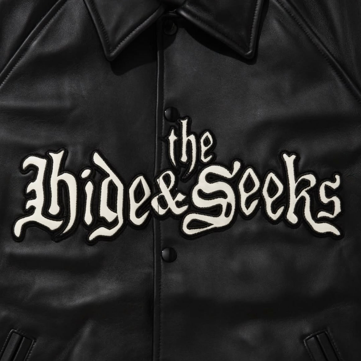 “HIDEANDSEEK×Toru Nishiura” Leather Varsity Jacket