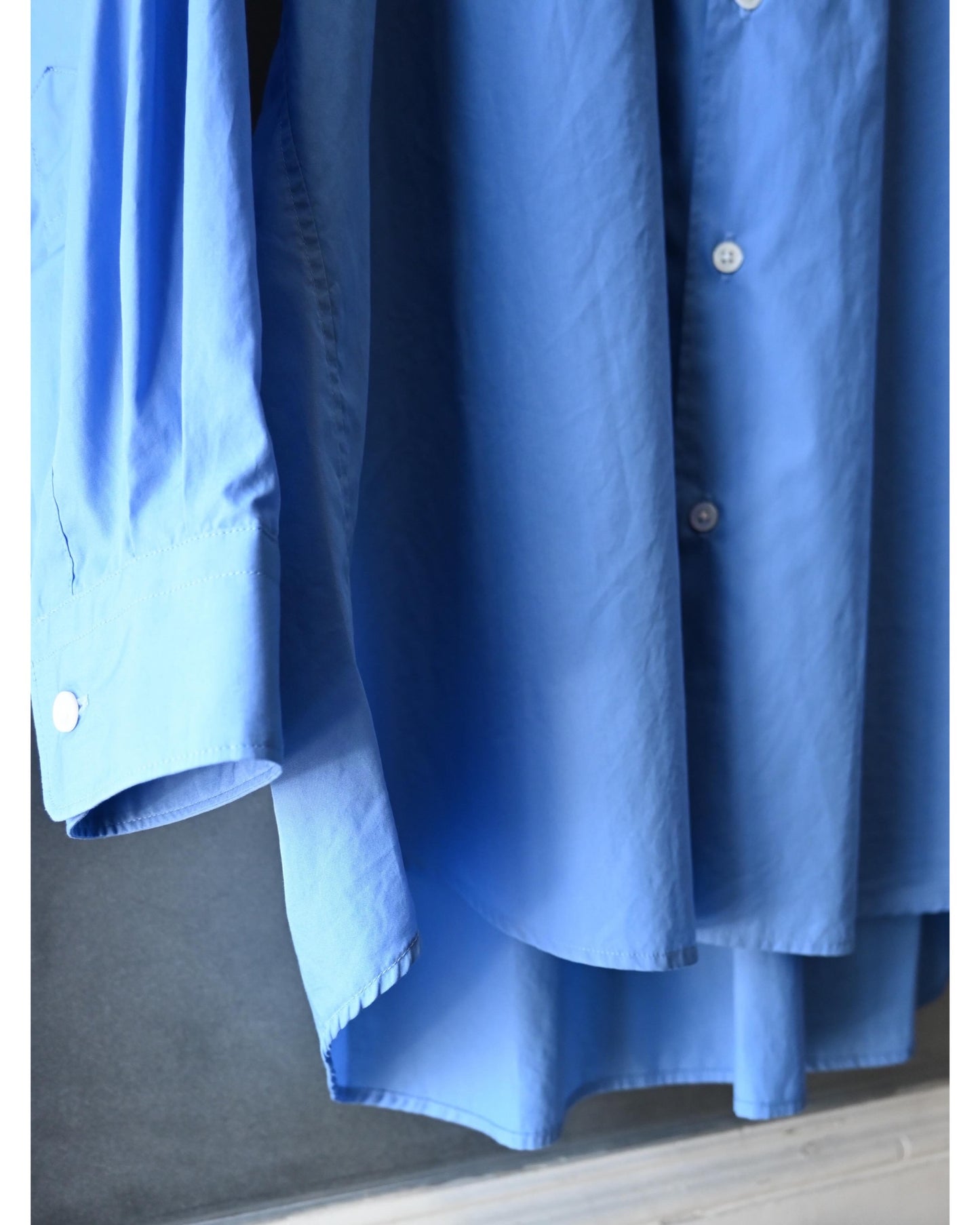 Broad L/S Oversized Band Collar Shirt